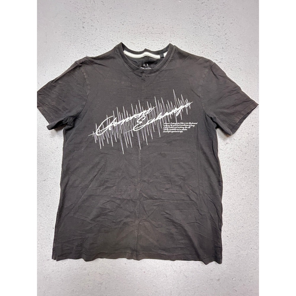 Armani Exchange T-Shirt Cotton Black Medium Mens